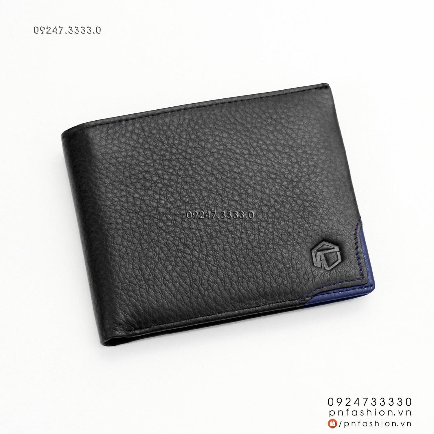 Ví nam ngang da bò Ý cao cấp [12x10cm] - PNMIN-05DN