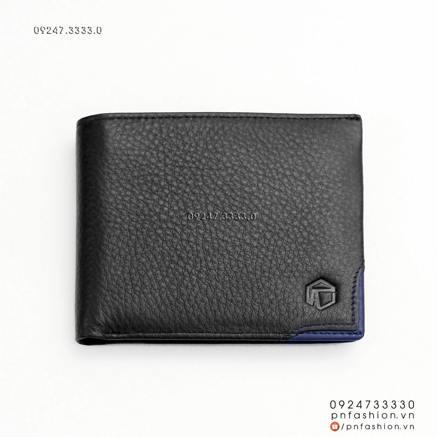 Ví nam ngang da bò Ý cao cấp [12x10cm] - PNMIN-05DN