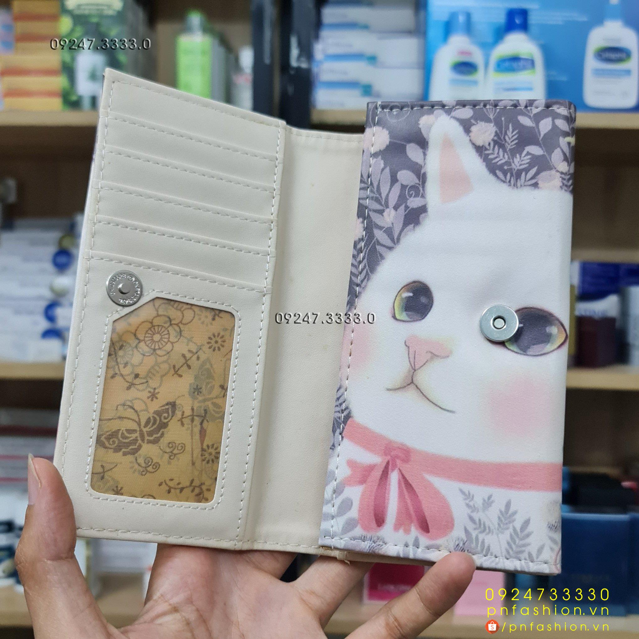 Ví nữ cầm tay hình mèo dễ thương - PN681